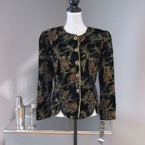 NEW Vintage R&K Evening Black Gold Jacket Blazer